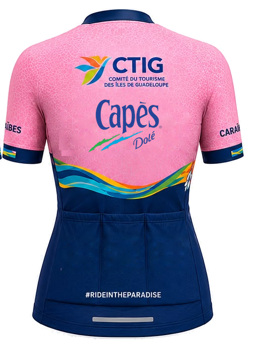 Maillot officiel femme Gran Fondo Caraïbes, vue de dos